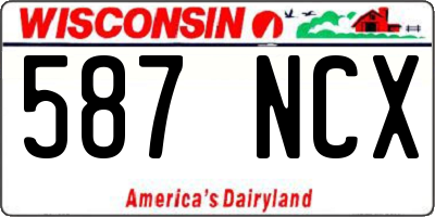 WI license plate 587NCX