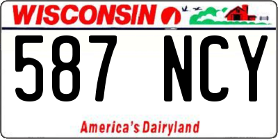 WI license plate 587NCY