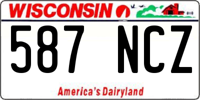 WI license plate 587NCZ