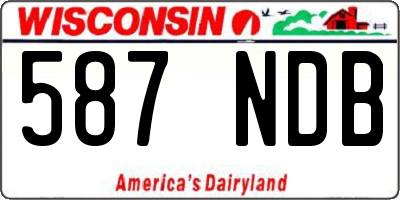 WI license plate 587NDB