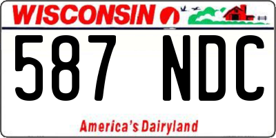 WI license plate 587NDC