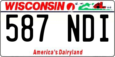 WI license plate 587NDI