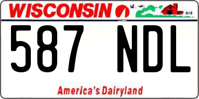 WI license plate 587NDL