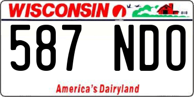 WI license plate 587NDO