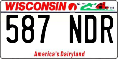 WI license plate 587NDR