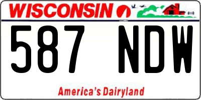WI license plate 587NDW