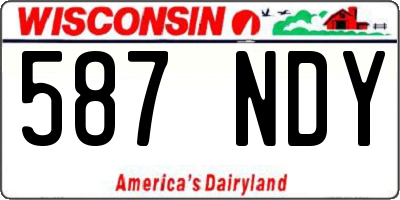 WI license plate 587NDY