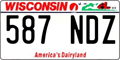 WI license plate 587NDZ