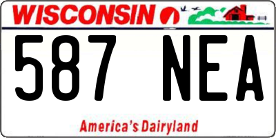 WI license plate 587NEA