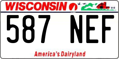 WI license plate 587NEF