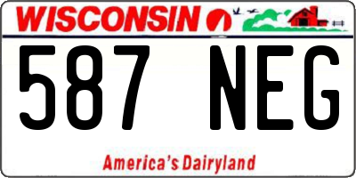 WI license plate 587NEG