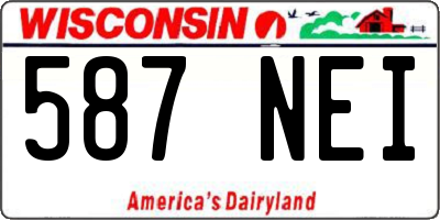 WI license plate 587NEI