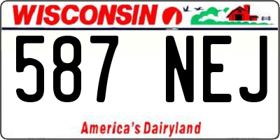 WI license plate 587NEJ