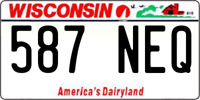 WI license plate 587NEQ