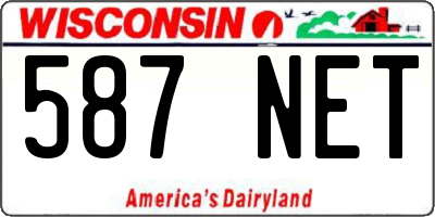 WI license plate 587NET