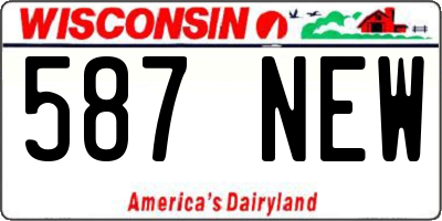 WI license plate 587NEW