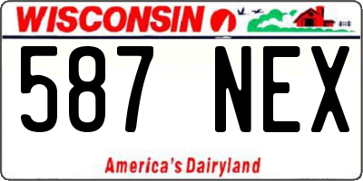 WI license plate 587NEX