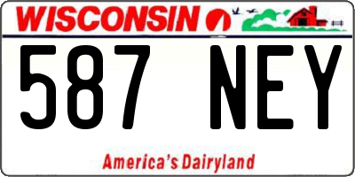 WI license plate 587NEY