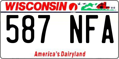 WI license plate 587NFA