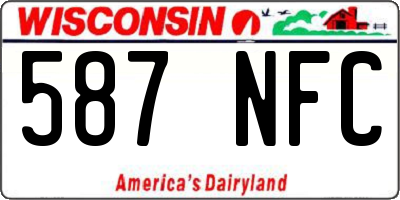 WI license plate 587NFC