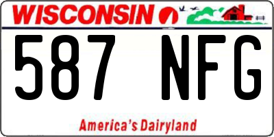 WI license plate 587NFG