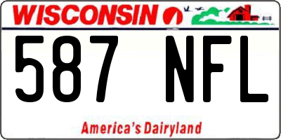WI license plate 587NFL