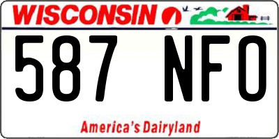 WI license plate 587NFO