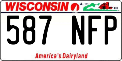WI license plate 587NFP