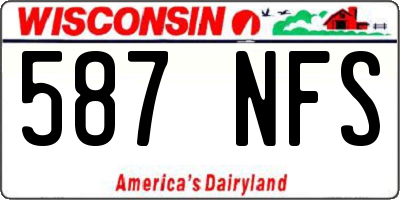 WI license plate 587NFS
