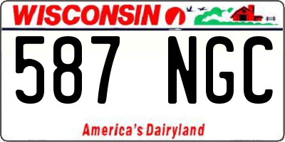 WI license plate 587NGC
