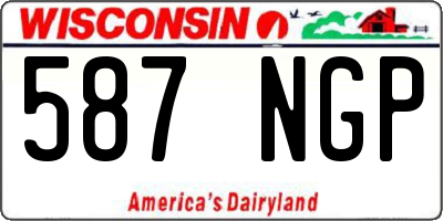 WI license plate 587NGP