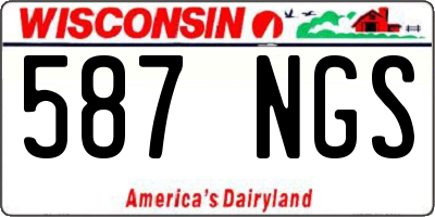 WI license plate 587NGS