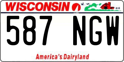 WI license plate 587NGW
