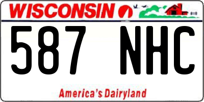 WI license plate 587NHC
