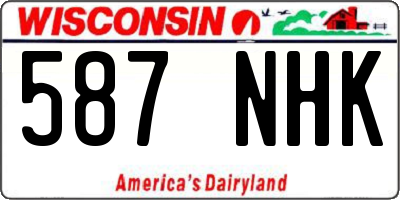 WI license plate 587NHK