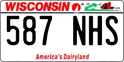 WI license plate 587NHS