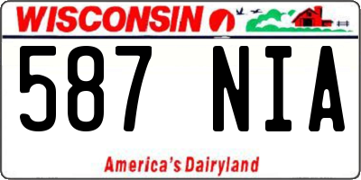 WI license plate 587NIA