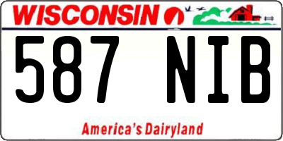 WI license plate 587NIB