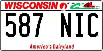 WI license plate 587NIC