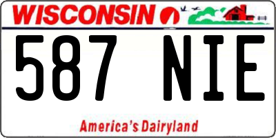 WI license plate 587NIE