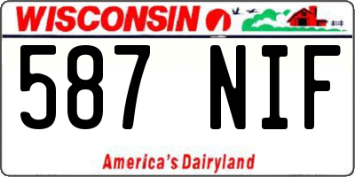 WI license plate 587NIF