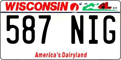 WI license plate 587NIG