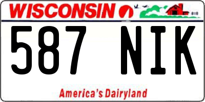 WI license plate 587NIK