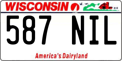 WI license plate 587NIL