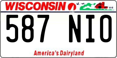 WI license plate 587NIO