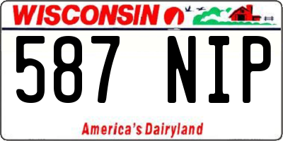 WI license plate 587NIP