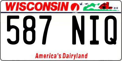 WI license plate 587NIQ