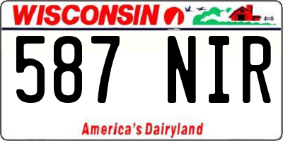 WI license plate 587NIR