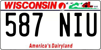 WI license plate 587NIU