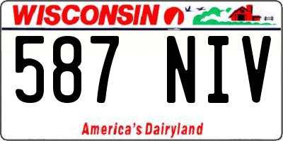 WI license plate 587NIV
